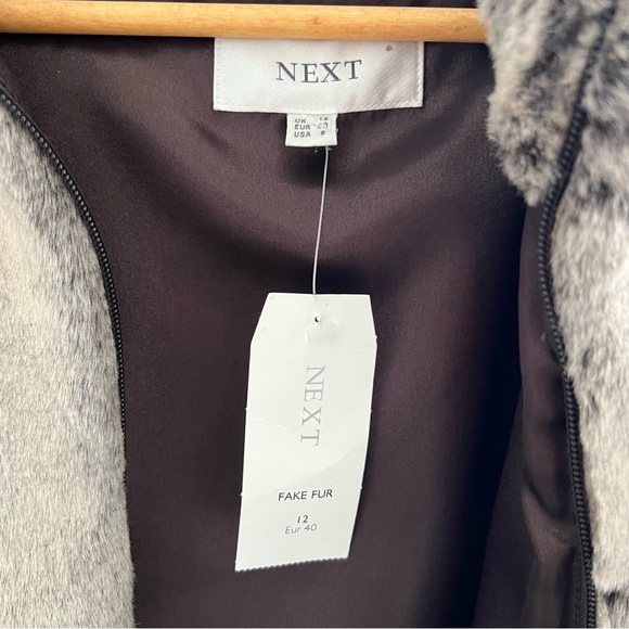 NEXT New Brown Fake Fur Winter Coat | US Size 8 Jacket w Hoodie - Picture 4 of 6